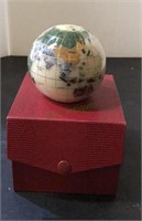 Gorgeous baseball sized marble world globe with