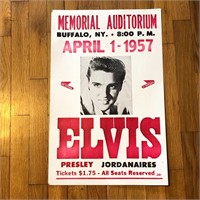 Vintage Cardboard Elvis Presley Concert Sign