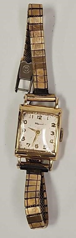 Merit 14KT Gold Ladies Wrist Watch