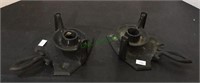 Pair of cast metal candle holders measuring 2 3/4