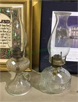 Oil lamps - set of two with hurricanes measuring