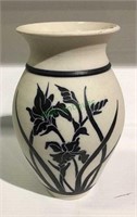 Beautiful pottery vase with water iris pattern 7