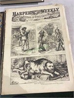 Antique bound newspapers Harpers Weekly