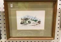 Sketch by Nancy Yost of Fort Loudon - matted and