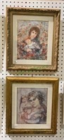 Two matted and framed prints by Hibel - both are