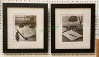 Matted and framed complementary photographs by