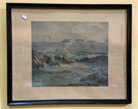 Vintage framed and matted print by William E