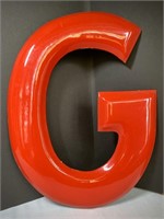 Big 19" Porcelain Enamel Steel Letter G Sign Nice
