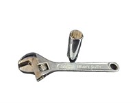 8" Dropped Forged Wrench + 17mm Socket