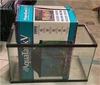 10 gallon aquarium with a box of accompanying
