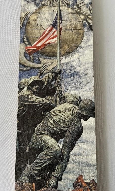 USMC Iwo Jima Wood Plaque Marine Corps WWII