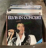 Box of LPs includes artists such as Elvis