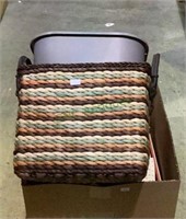 Great box includes a woven basket with handles, a