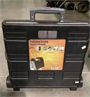 Compact folding crate with wheels - expanded crate