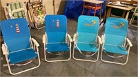Lot of four low beach chairs good condition - a