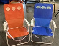 Hi back aluminum beach chairs - new with tags 1922