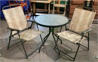 Nice little two person patio set - table measures