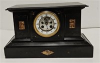 Hall Nicoll and Cranberry Marble Mantle Clock