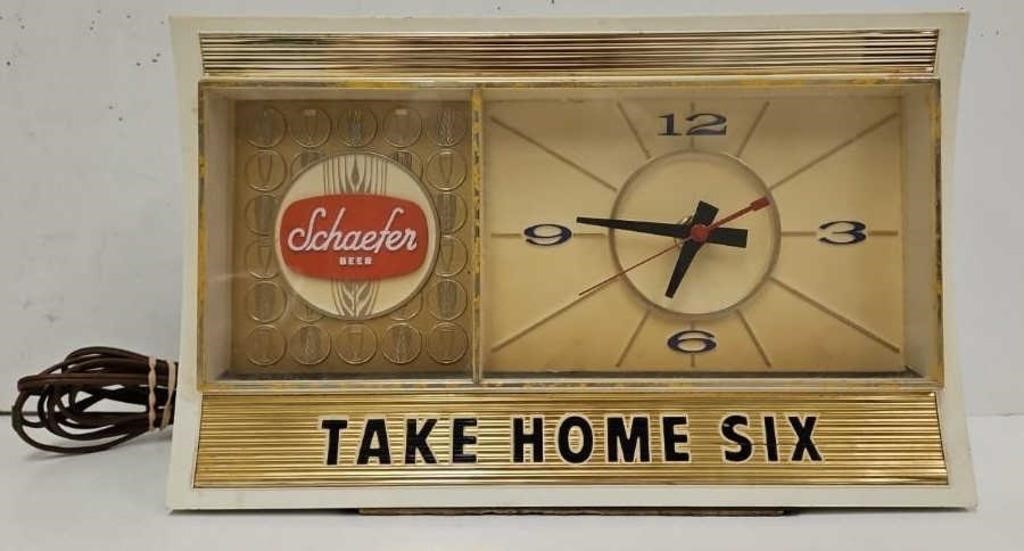 c1960's Schaefer Beer Lighted Clock