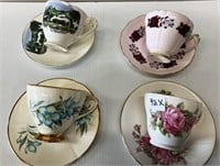 4 Cups & Saucers (see photo for makers)