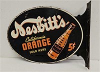 Nesbitts Orange Soda Metal Flanged Sign