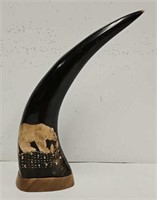 Bear Carving on Buffalo Horn