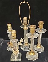 (5) Vintage Crystal Table Lamp Bases