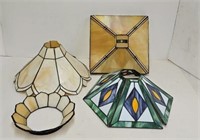 (3)Tiffany Style Leaded Stained Glass Light Shades