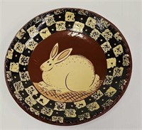 Eldreth redware folk art Easter plate