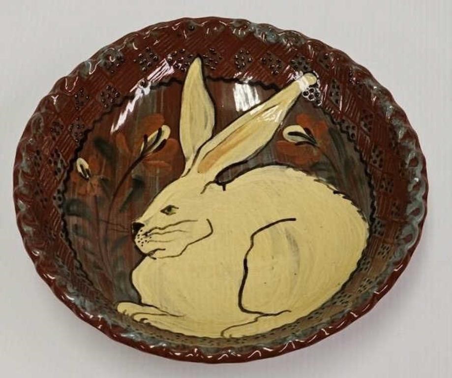 Eldreth redware folk art Easter Bowl