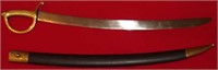 REPRODUCTION  SWORD & LEATHER / BRASS  SCABBORD