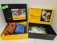Lot of 2 Kodak Stereo Camera and Flash Holder