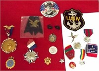 COLLECTION OF PINS BADGES & BUTTONS