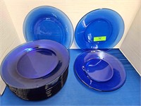 Lot of 14 Cobalt Blue Dinner Plates