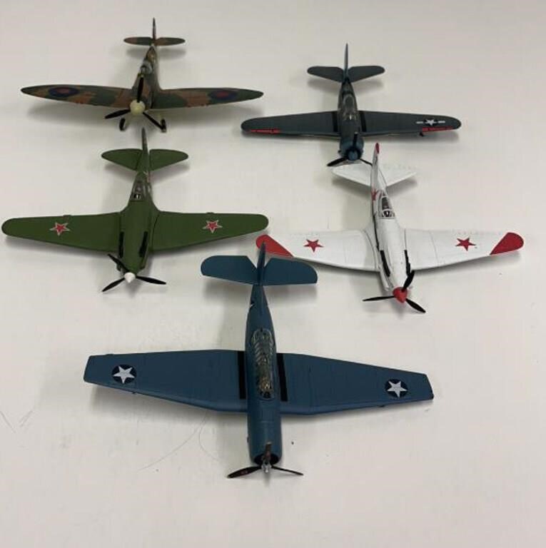 Aviation - (5) 1:48 Die Cast WWII Fighter Planes