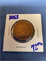 Liberty large penny 1853