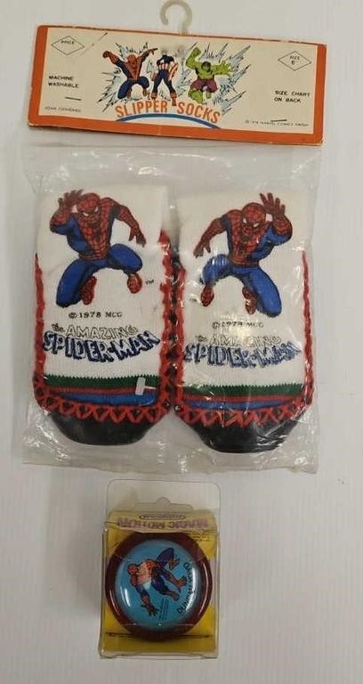 1978 Spider-Man Slipper Socks & Yo-Yo
