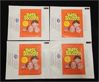 (4) 1966 Fleer Three Stooges Trading Card Wrappers