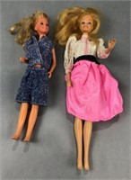 2 Barbie dolls w outfits