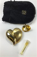 Heart brooch with concealed perfume bottle &