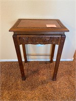 Carved wooden side table #307