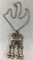 Antique square nails, turned necklace