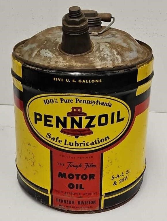Vintage Pennzoil 5 Gallon Motor Oil  Can