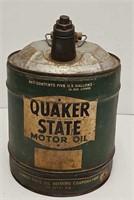Vintage Quaker State 5 Gallon Motor Oil  Can