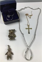 Articulating bear ring set, and other jewelry