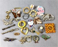 25 brooch / pin backs