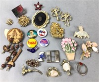 25 brooch / pin backs