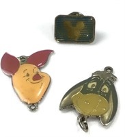 Vintage Mickey Mouse hat pin Eeore and piglet