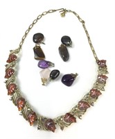 Star branded necklace & stone pendants