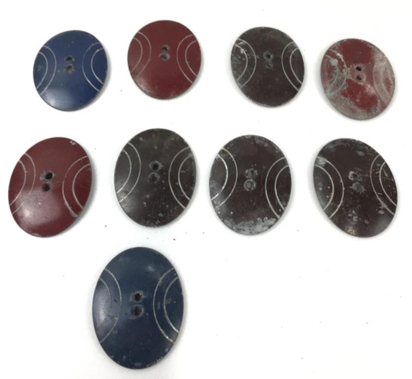 Metal oval buttons